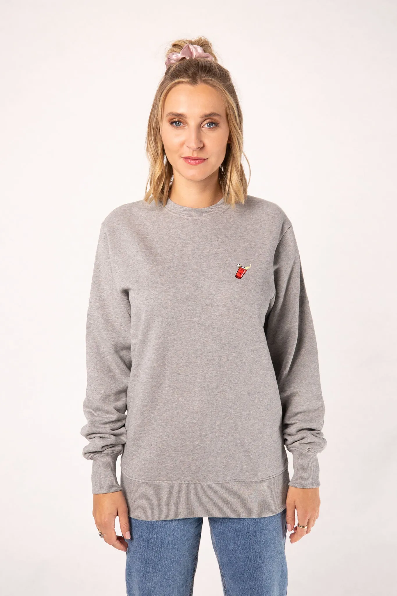 Beerpong Randtreffer | Bestickter Bio-Baumwoll Frauen Pullover