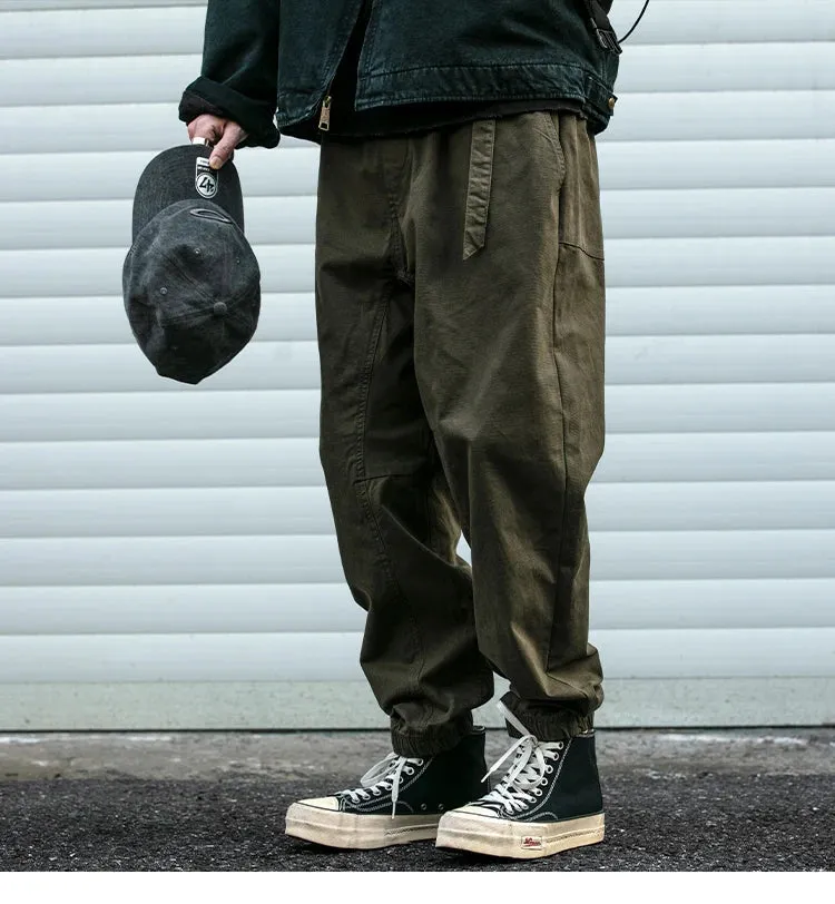 Belted Woven Utility Joggers