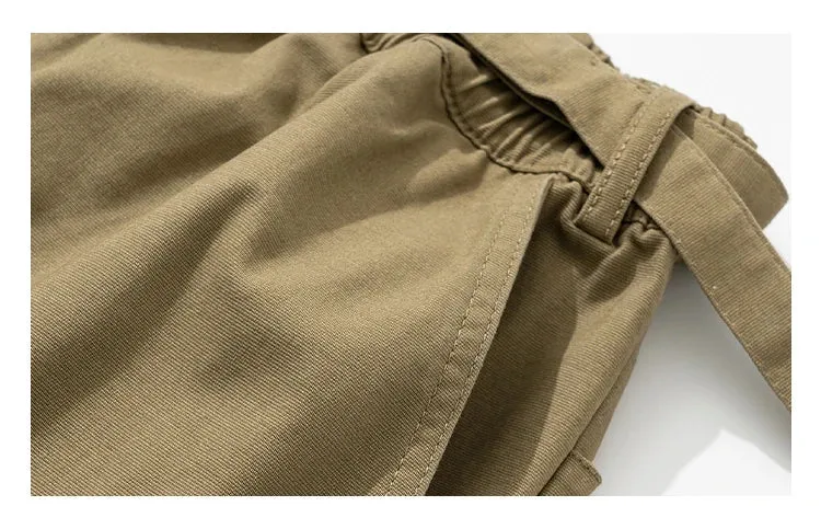 Belted Woven Utility Joggers