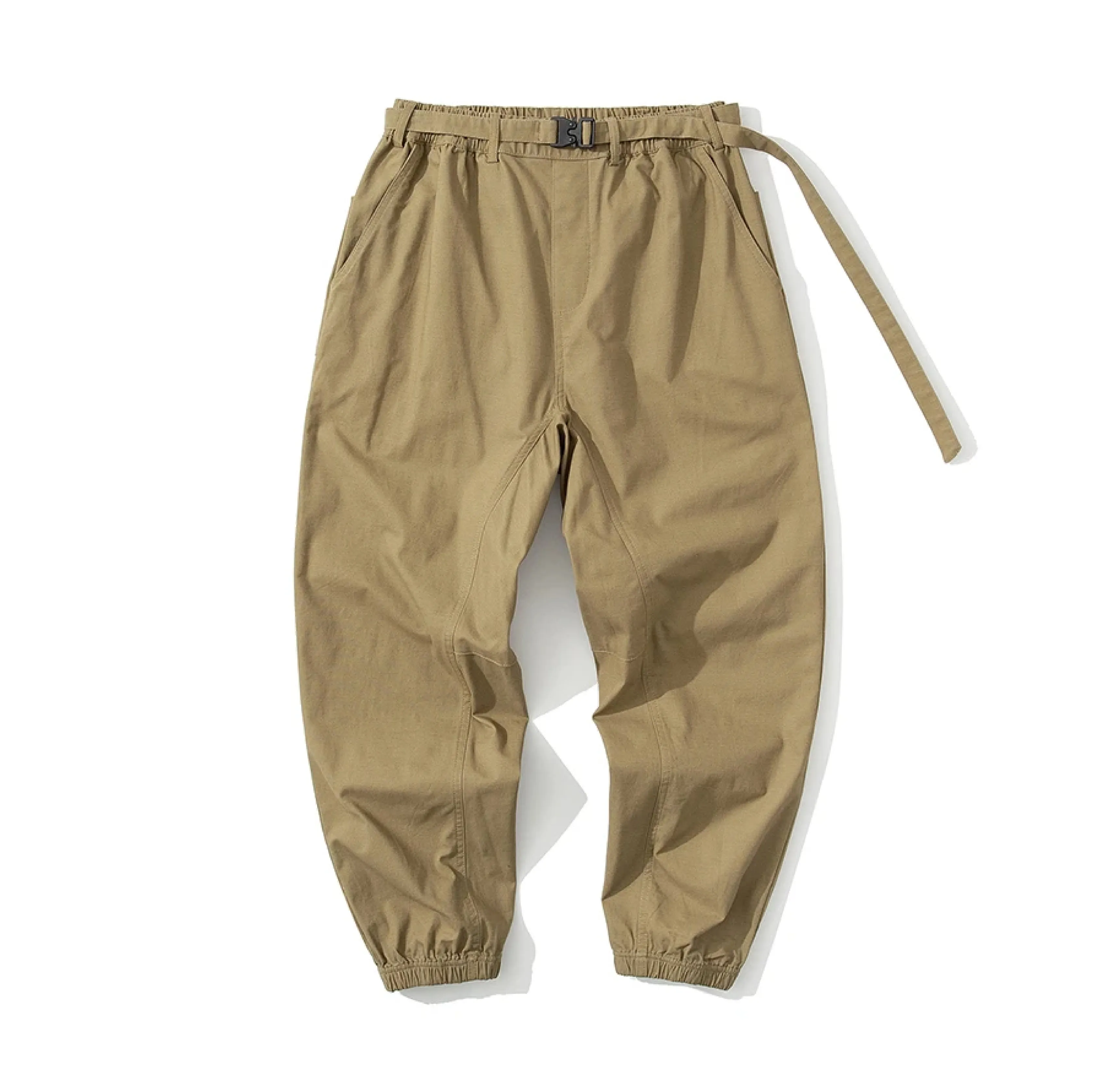 Belted Woven Utility Joggers