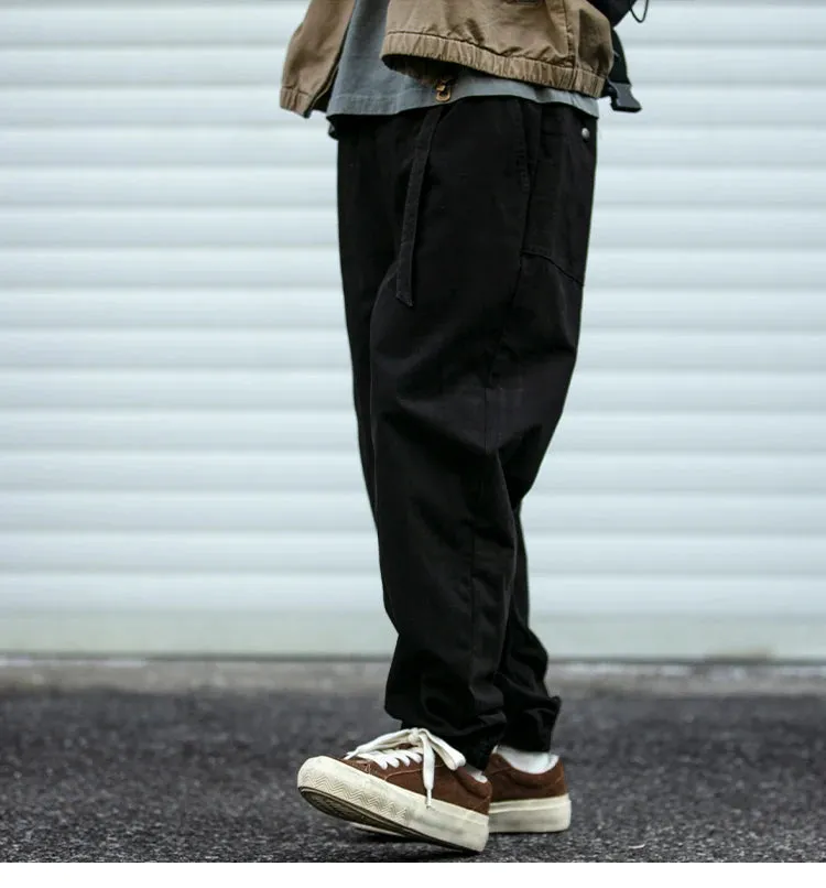 Belted Woven Utility Joggers