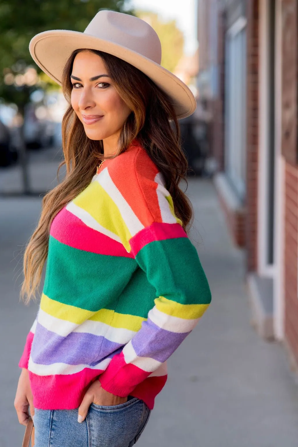 Bright Color Block Sweater