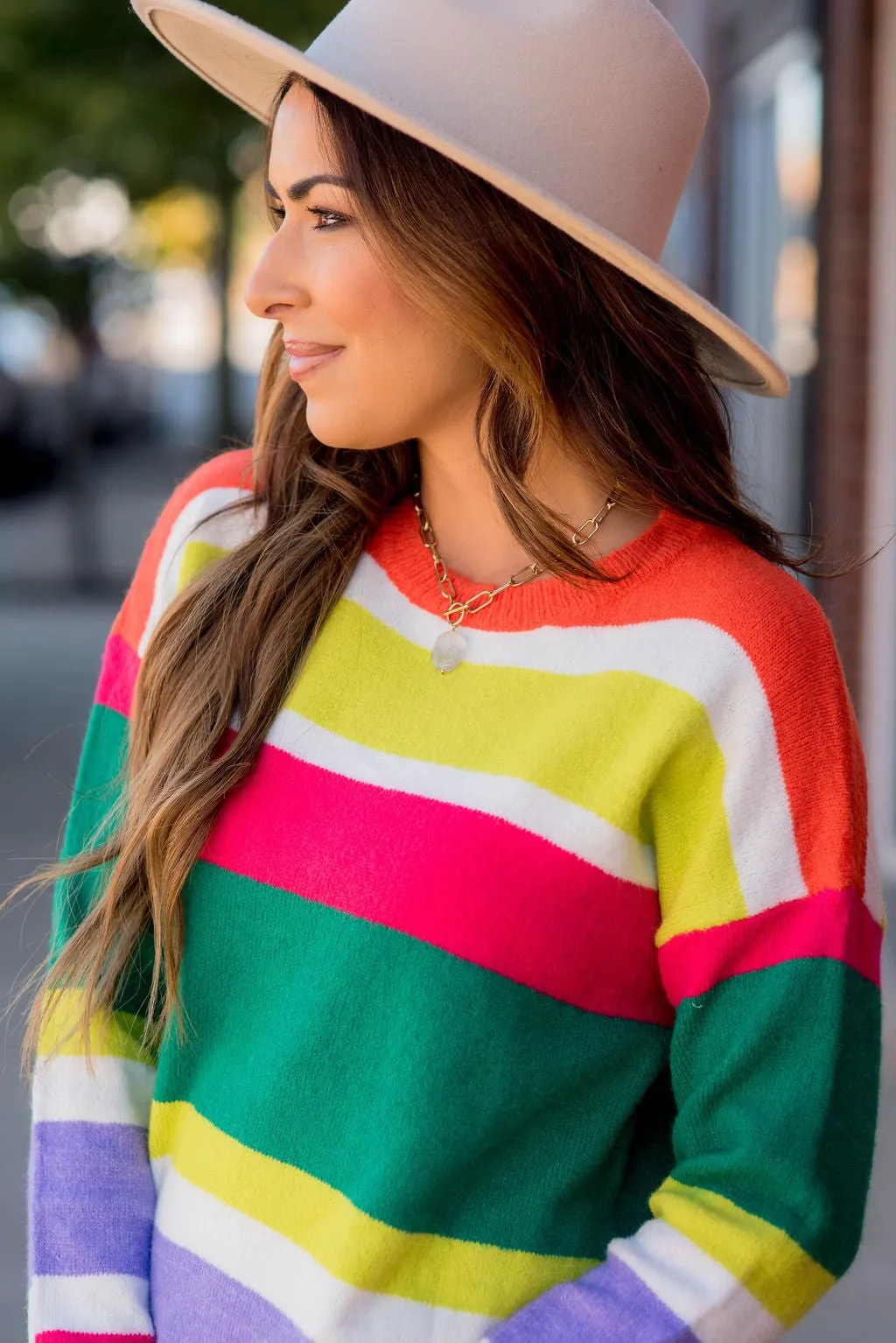 Bright Color Block Sweater