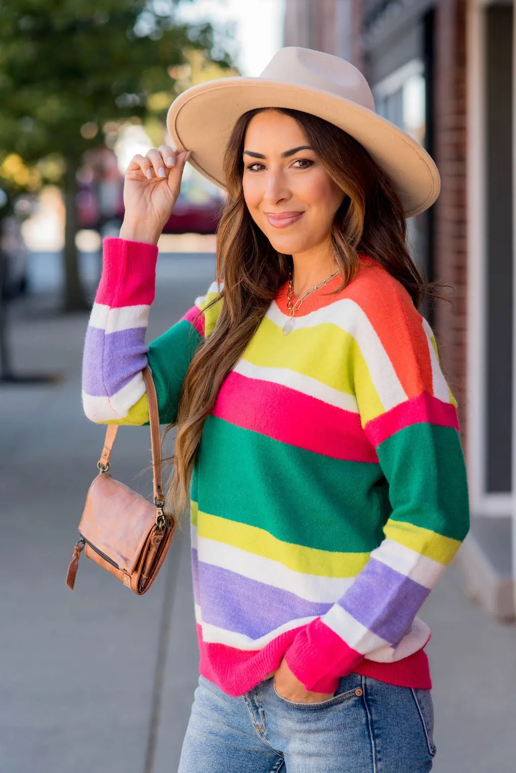 Bright Color Block Sweater