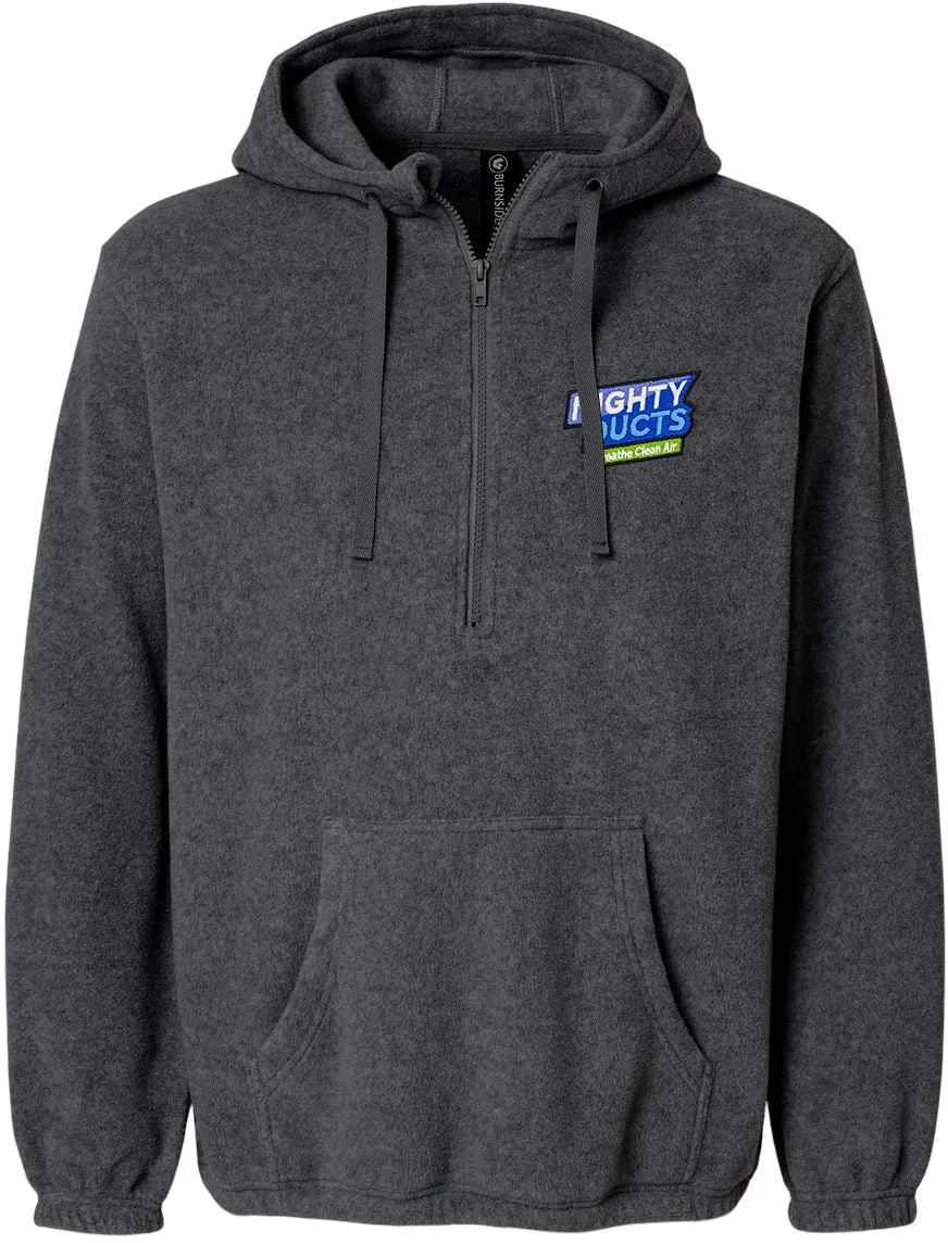 Burnside Polar Fleece Quarter-Zip Hooded Pullover