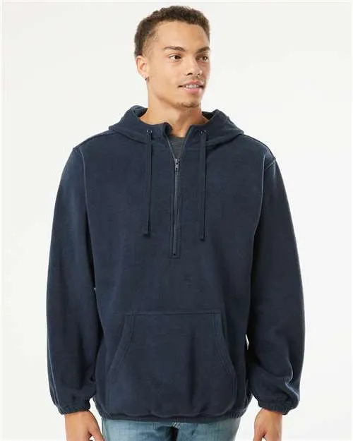 Burnside Polar Fleece Quarter-Zip Hooded Pullover