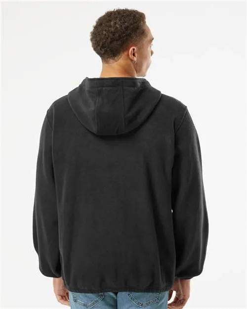 Burnside Polar Fleece Quarter-Zip Hooded Pullover