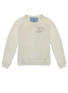 Carved Heart Customized Initials Kids Crew Pullover