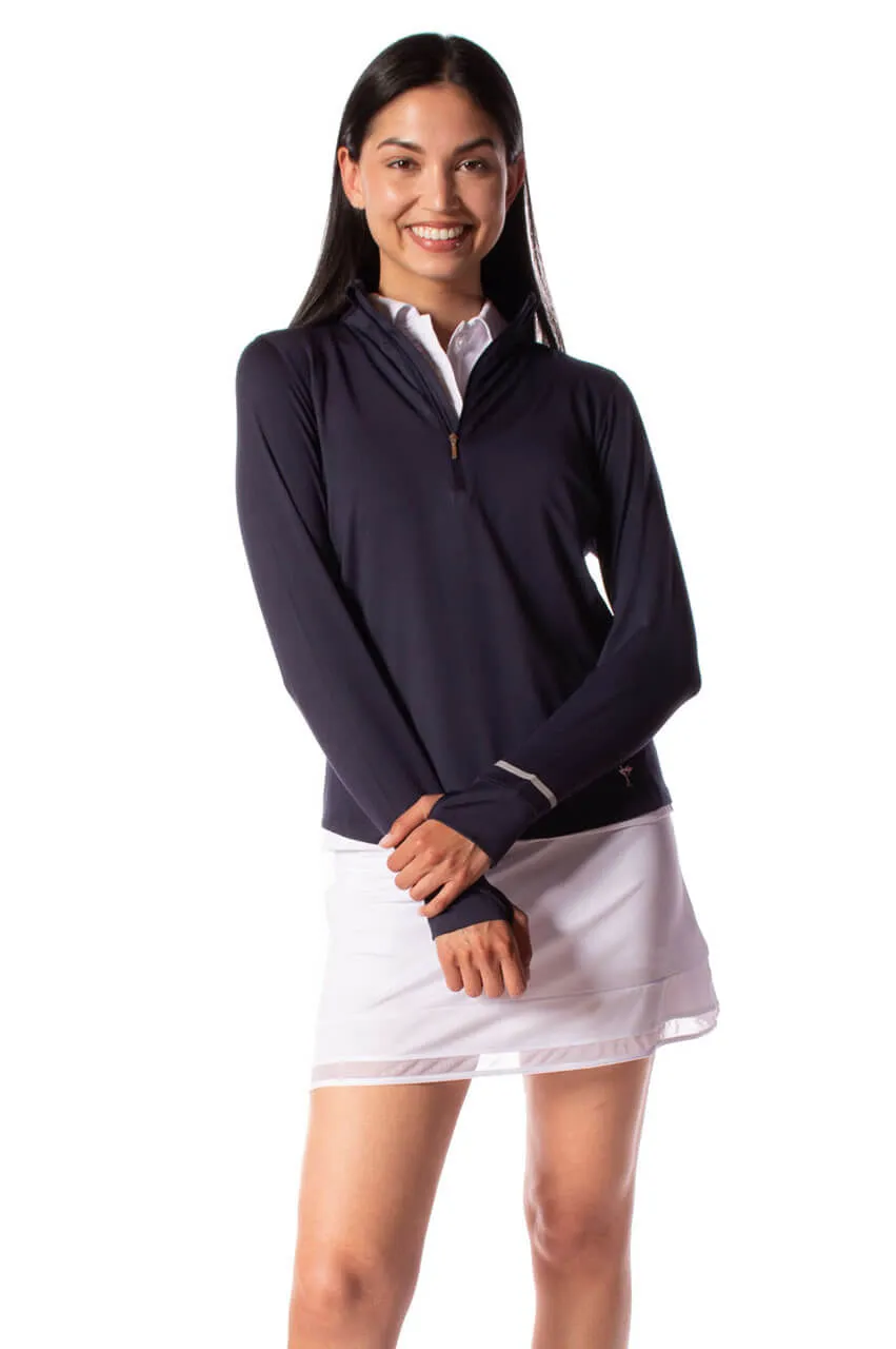 Navy Fabulous Mock Pullover