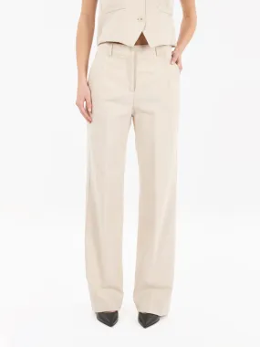 Pantalone palazzo gessato beige