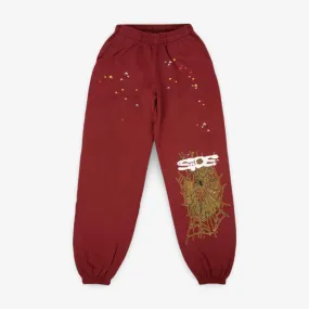 Sp5der 'Sp5 Web' Sweatpants Maroon FW22